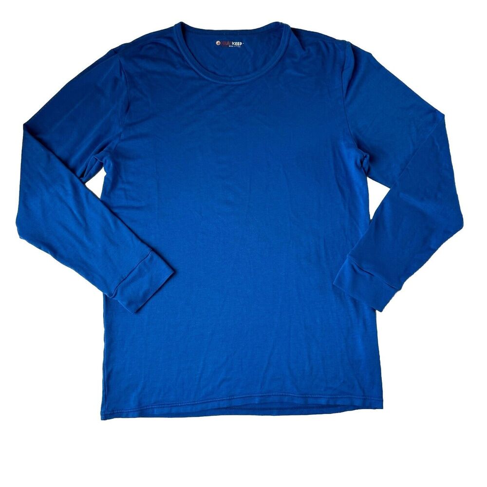 HEATKEEP Men's Blue Size SMALL Base Layer Crew Neck Top Tee Lightweight